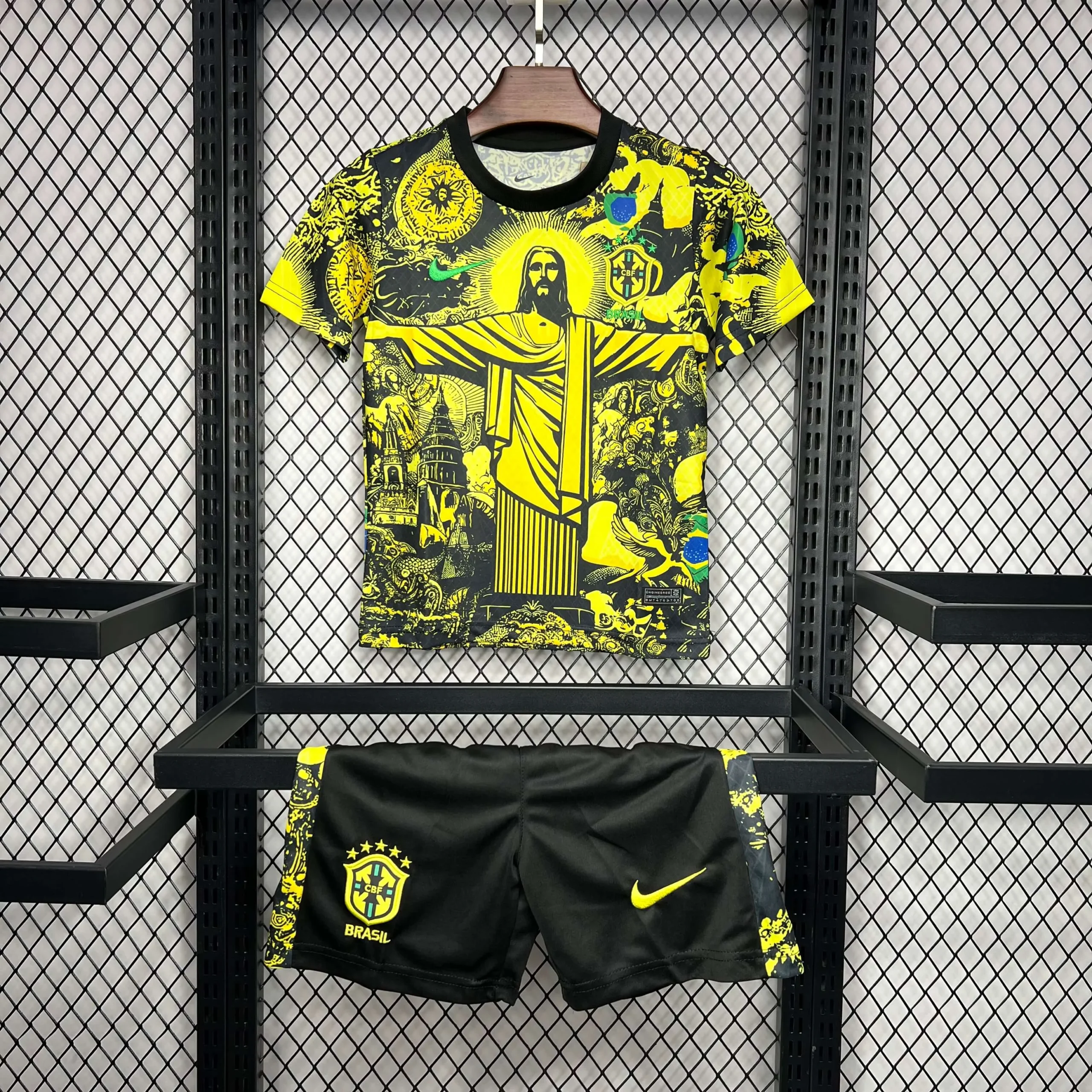 2024 Brazil Yellow Football Shirt Kids Size
