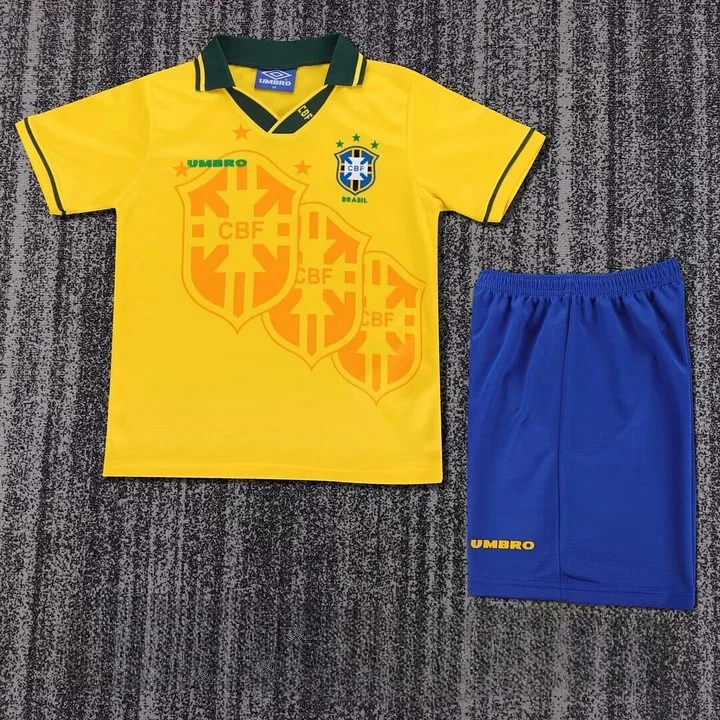 1994 Retro Brazil Home Football Shirt Kids Size