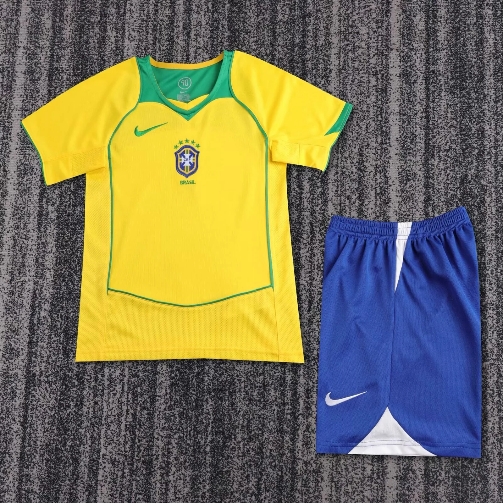 2004 Retro Brazil Home Football Shirt Kids Size