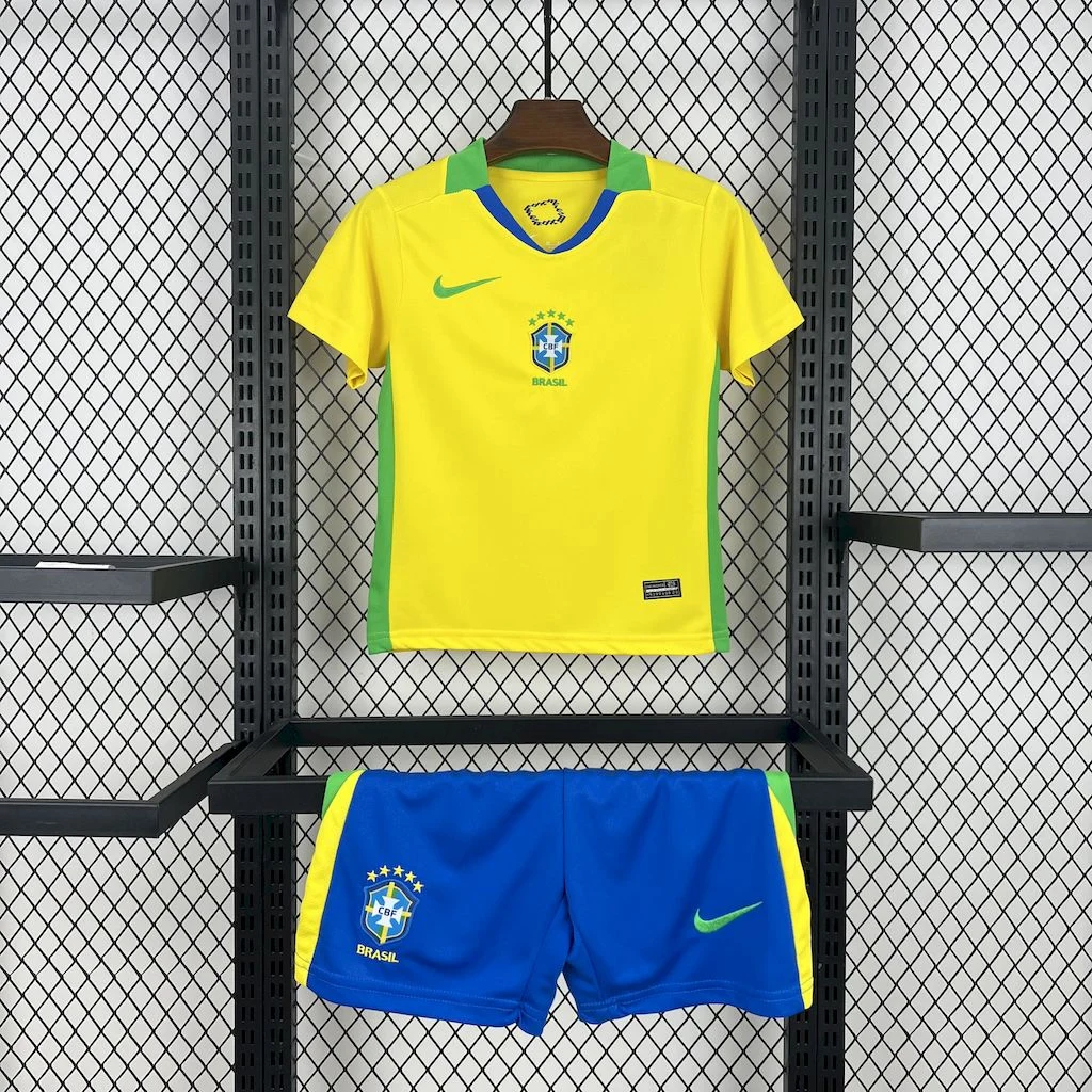 2025/2026 Brazil Home Football Shirt Kids Size
