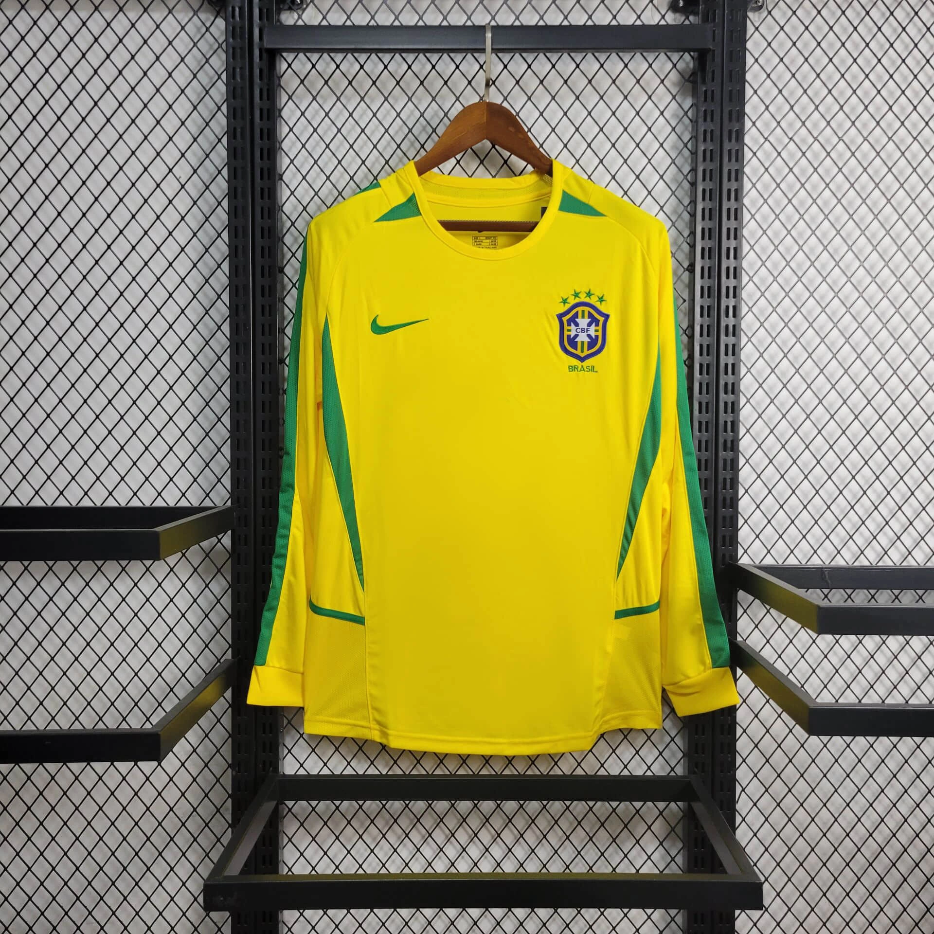 2002 Retro Long Sleeve Brazil Home Football Shirt
