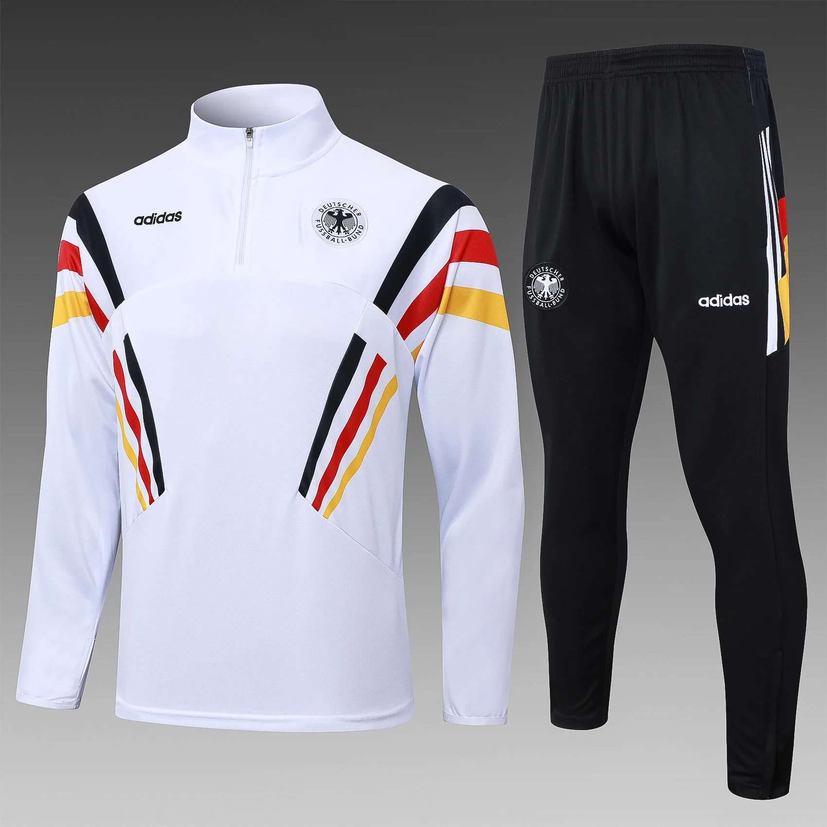 2024/2025 Germany Half-Pull Training Wear White Football Shirt