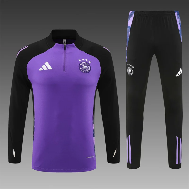 2024/2025 Germany Half-Pull Training Wear Purple Football Shirt
