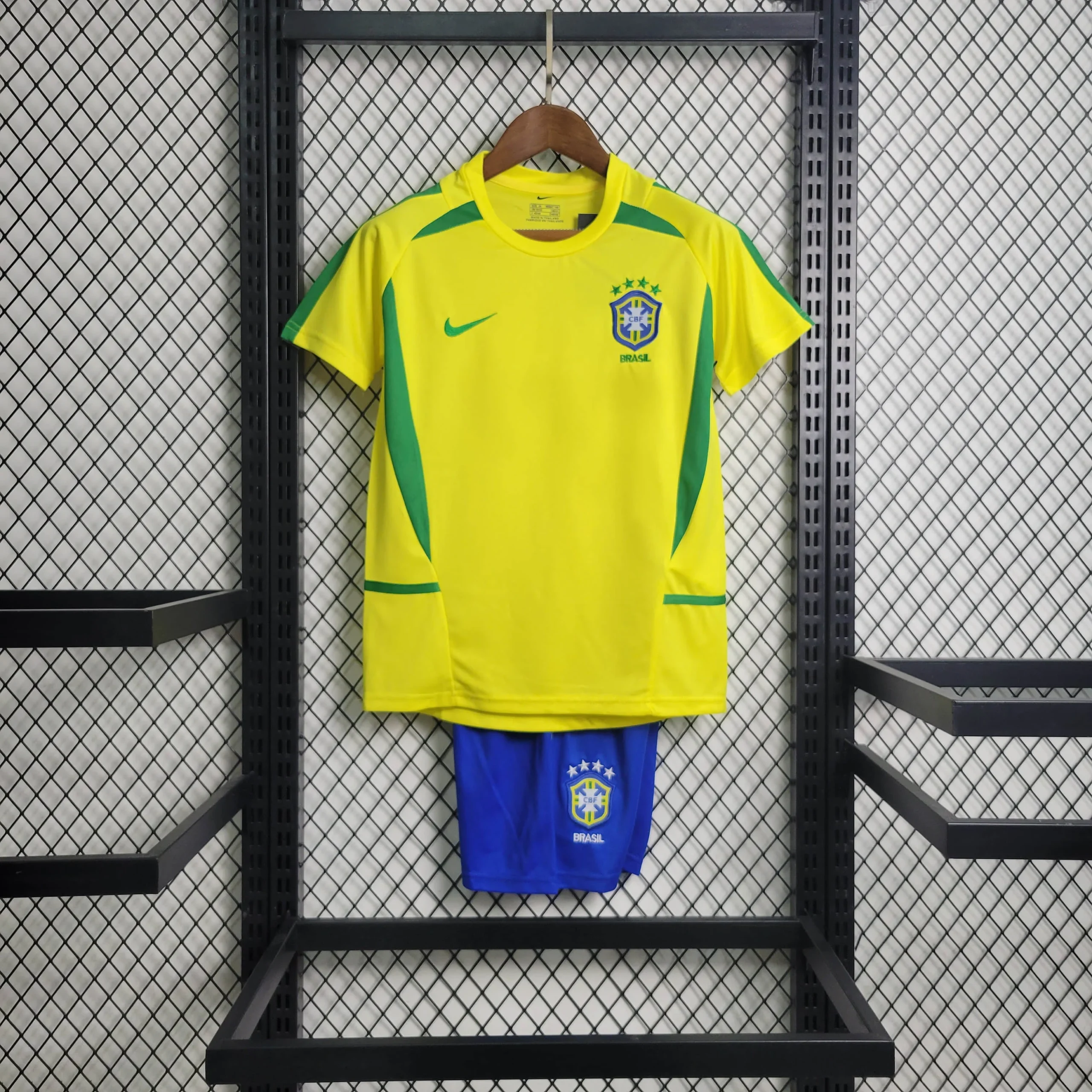2002 Retro Brazil Home Football Shirt Kids Size