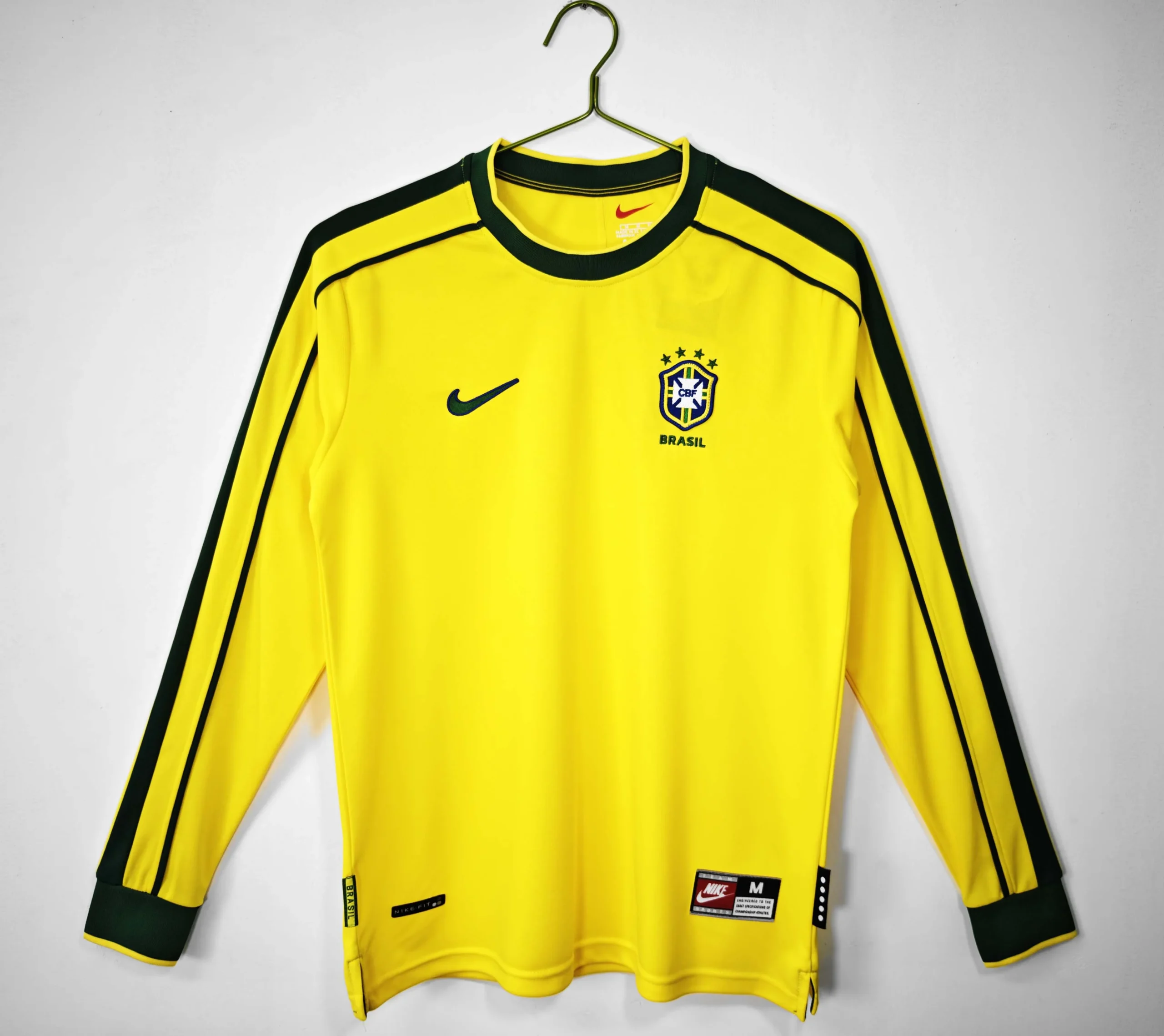 1998 Retro Long Sleeve Brazil Home Football Shirt