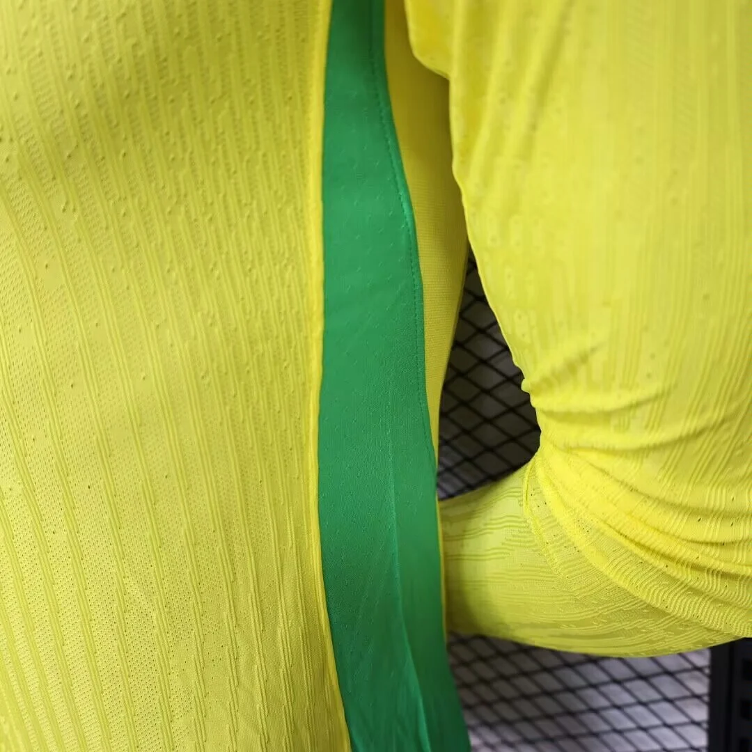 2025 Player Version Long Sleeve Brazil Home Football Shirt - 图片 8