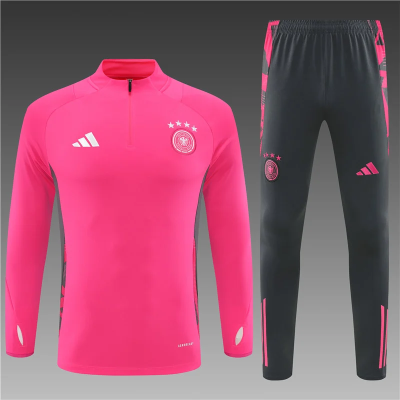 2024/2025 Germany Half-Pull Training Wear Pink Football Shirt