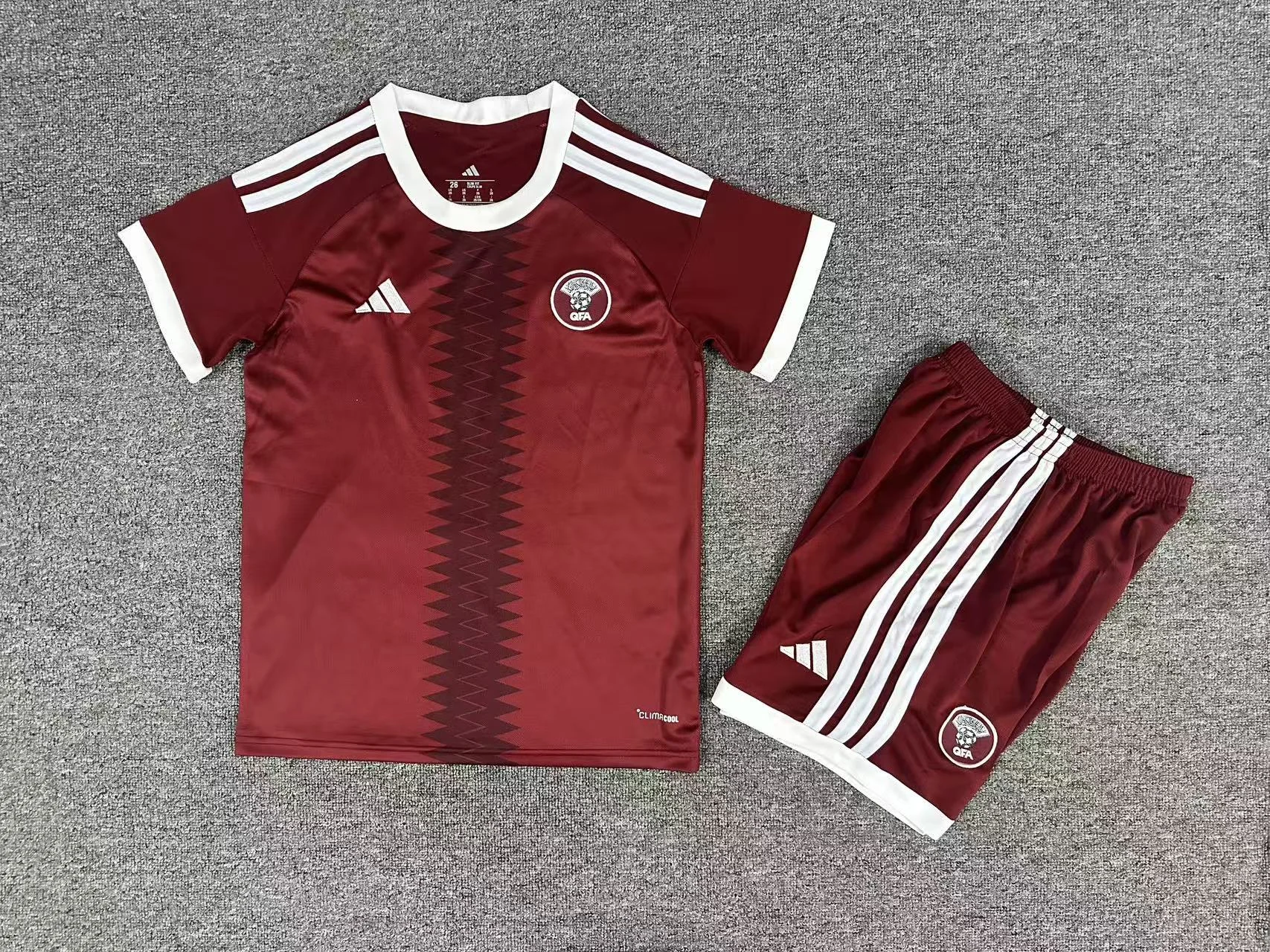 2026 Qatar Home Football Shirt Kids Size