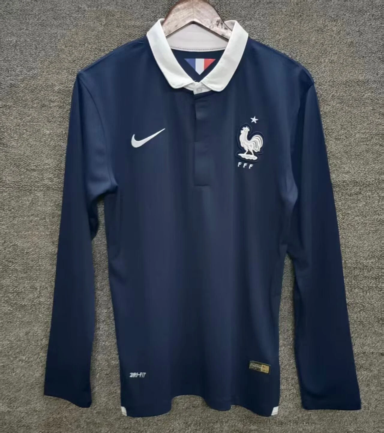 2014 France Home Long sleeves Football Shirt