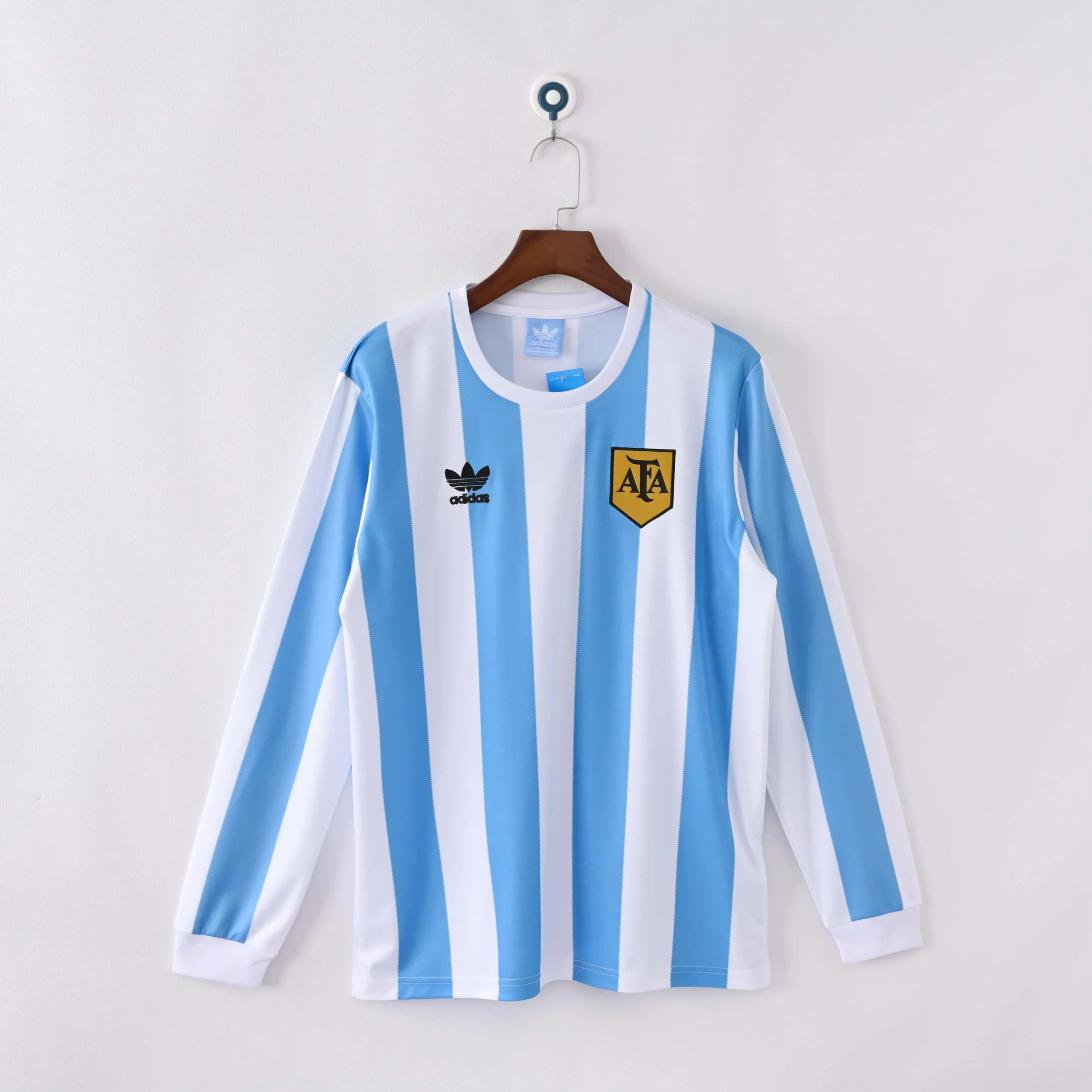 1987 Retro Long Sleeve Argentina Home Football Shirt