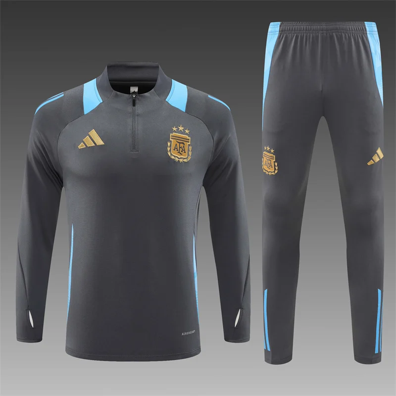 2024/2025 Argentina Half-Pull Training Wear Dark Gray Football Shirt