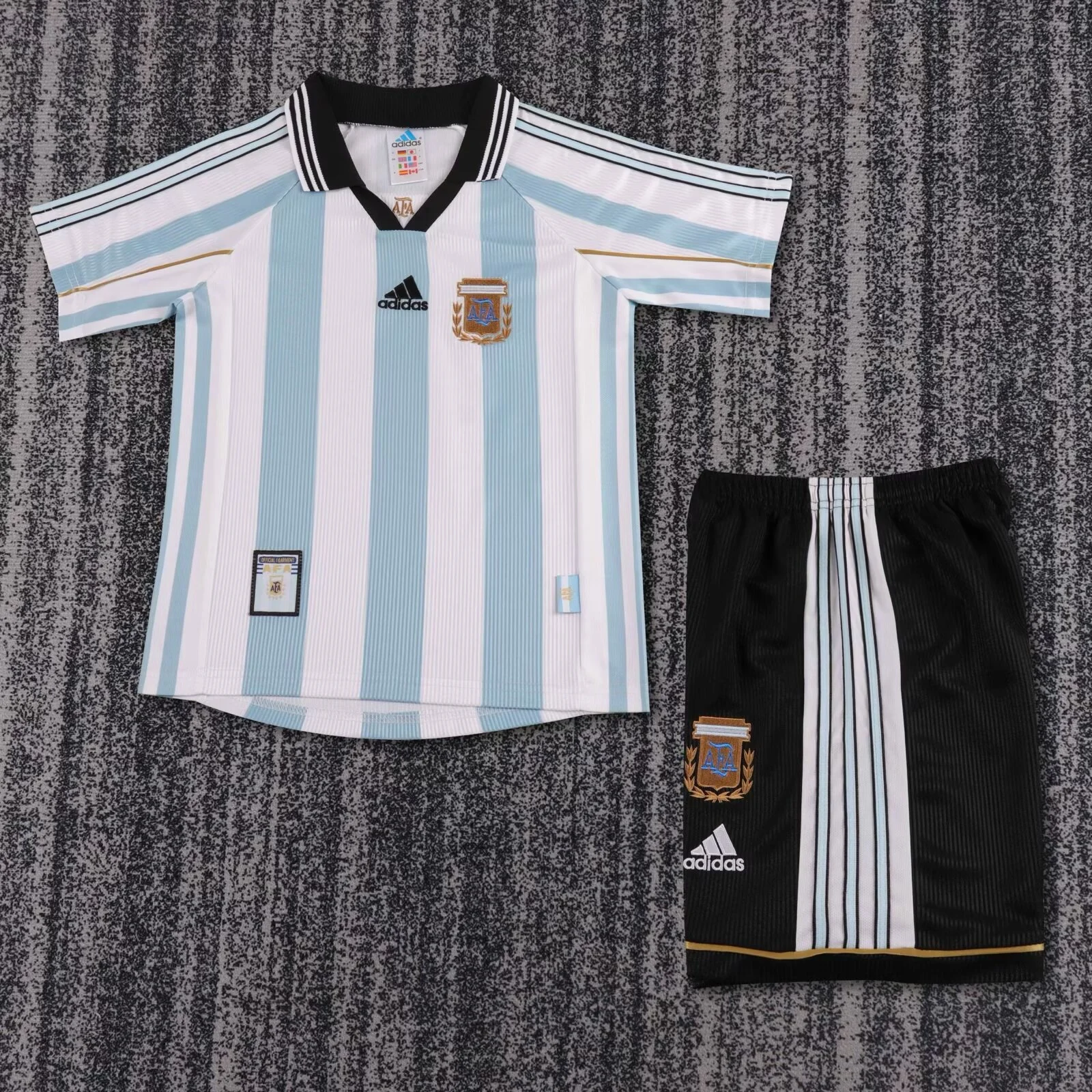 1998 Retro Argentina Home Football Shirt Kids Size