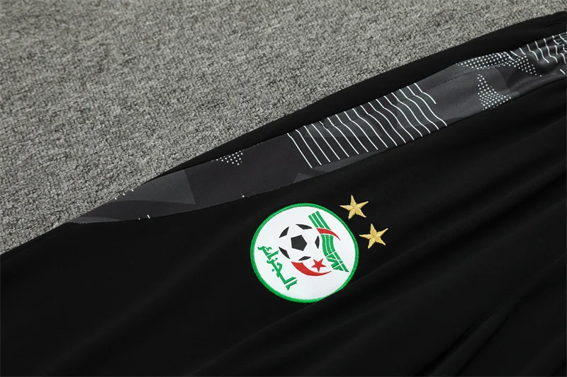2024/2025 Algeria Half-Pull Training Wear Black Football Shirt - 图片 7